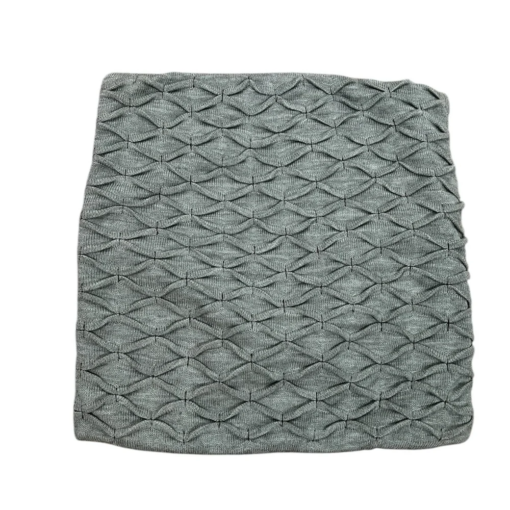 IKEA RIDDARFJARIL Knit Pillow Cover 20”x20” Solid Gray Zipper Ripples Sham